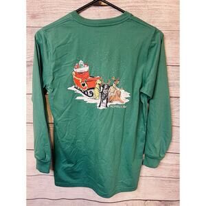 Properly Tied Tee, Sleigh Dogs on Teal Youth Large